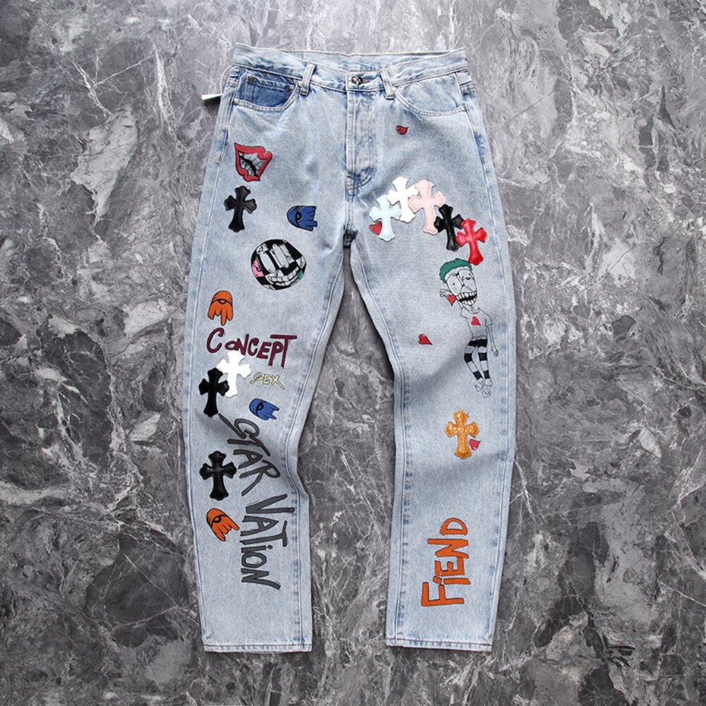Chrome Hearts Logo Blue Jeans